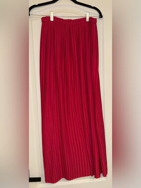Banana Republic Pleated Full-length Satin Skirt